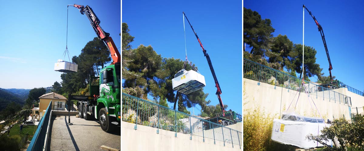 Livraison du spa par camion-grue